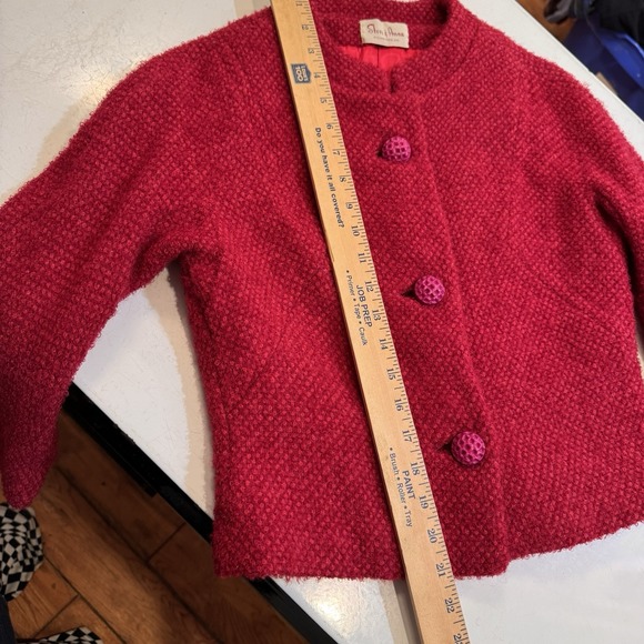 Vintage 50s Couture Steve & Anna  Brocade Jacket‎ Dress Suit Size 10 Red 3 Piece - Picture 13 of 16